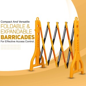 Yellow and black expandable barricade for access control