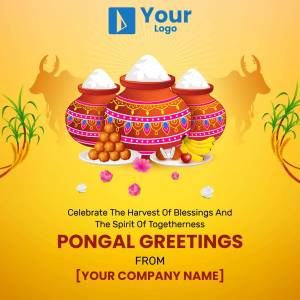 Pongal festival celebration with traditional pots and decorations