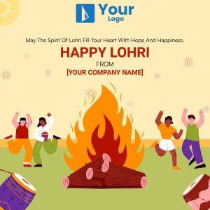 Lohri festival celebration with bonfire and people dancing