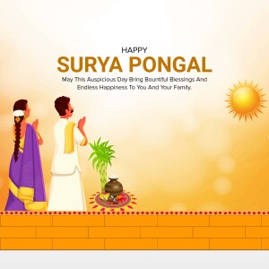 Happy Surya Pongal Greetings Design For WhatsApp