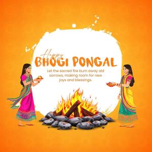 Happy Bhogi Pongal Greetings Graphic For Instagram