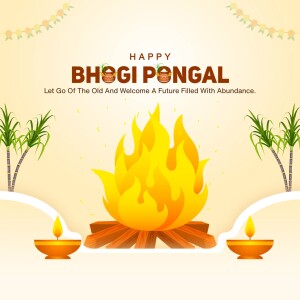 Happy Bhogi Pongal Celebration Post For LinkedIn