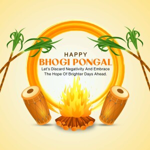 Happy Bhogi Pongal Celebration Marketing Image For Telegram