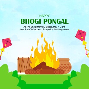 Happy Bhogi Pongal Marketing Image For Twitter