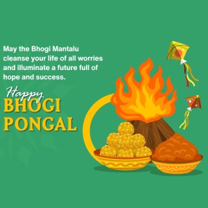 Happy Bhogi Pongal Greetings Flyer For Instagram