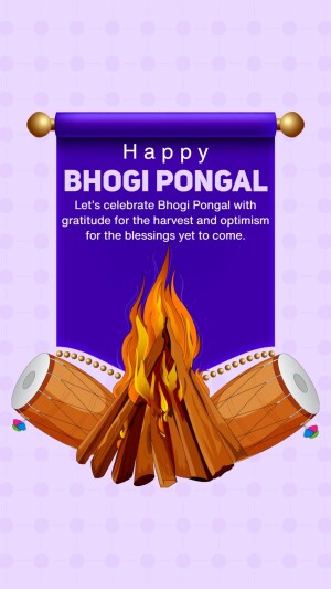 Happy Bhogi Pongal Greetings Poster For Twitter