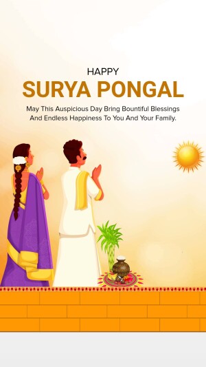 Happy Surya Pongal Greetings Creative Design For Twitter