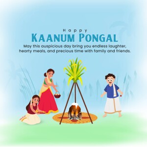 Happy Kaanum Pongal Greetings Banner For Facebook
