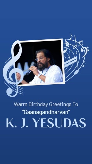 K. J. Yesudas Birthday Greeting Social Media Post For Snapchat
