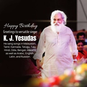 Portrait of K. J. Yesudas, a renowned Indian singer