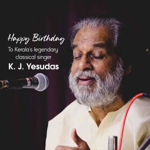 Portrait of K.J. Yesudas, a legendary classical singer from Kerala, India.