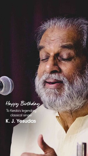 K.J. Yesudas - A Legendary Voice Status Post For Snapchat