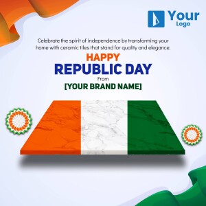 Republic Day promotion for ceramic tiles with Indian flag colors