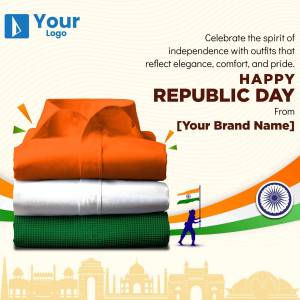 Republic Day themed image with clothing and Indian flag
