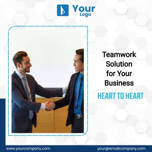 Two businessmen shaking hands, symbolizing teamwork and business solutions.