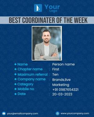 Employee recognition award with photo and details