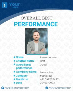 Employee performance card with photo and details