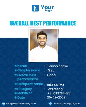 Employee performance card with photo and details