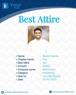 Image of a man in white attire with contact details