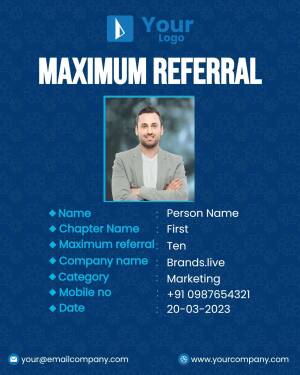 ID card with a man's photo and referral information
