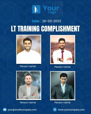 LT Training Accomplishment Certificate with photos of trainees