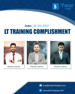 LT Training Accomplishment Report with employee photos and company details