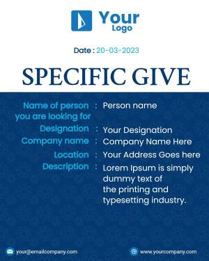 Contact details for a person with company information
