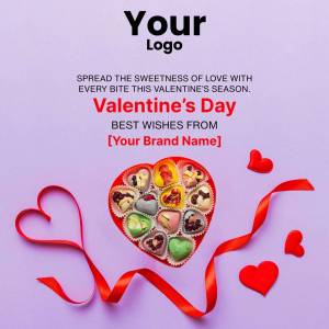 Valentine's Day themed image with a heart-shaped box of chocolates and red ribbon.