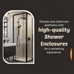 Black framed shower enclosure in a modern bathroom