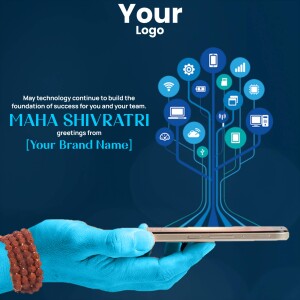 Maha Shivratri Greetings - Technology & Blessings Social Media Post For LinkedIn