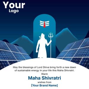 Maha Shivratri greeting with Lord Shiva and solar panels