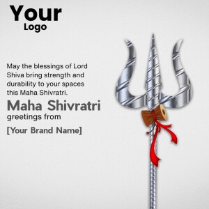 Image of Lord Shiva's Trishul with Maha Shivratri greetings.