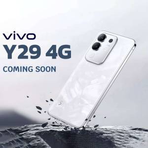 Vivo Y29 4G smartphone in white color, promotional image
