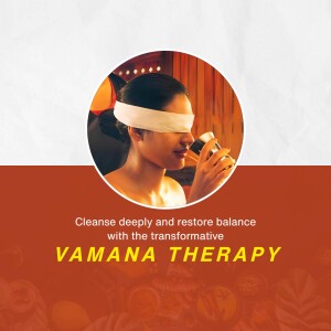 Woman receiving Vamana therapy, an Ayurvedic detoxification treatment.
