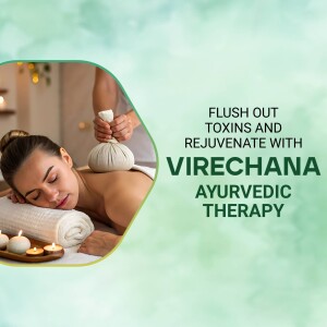 Woman receiving Virechana Ayurvedic therapy, a detoxifying treatment.