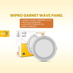 Wipro Garnet Wave Panel LED light packaging and product shot