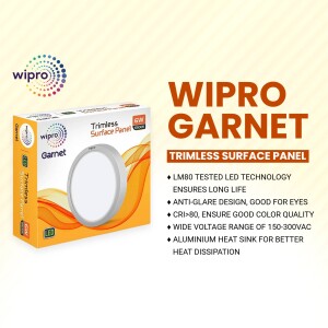 Wipro Garnet Trimless Surface Panel product packaging