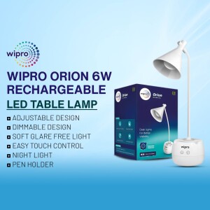 Wipro Orion 6W Rechargeable LED Table Lamp with packaging