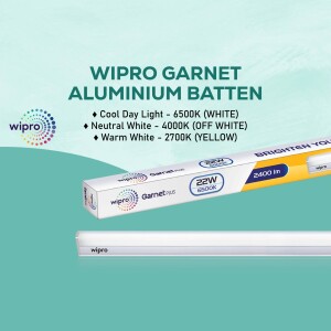 Wipro Garnet Aluminium Batten with Cool Day Light and Warm White options