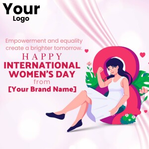 Illustration of a woman inside a large number 8, celebrating International Women's Day.