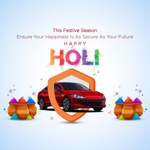 Holi Car Insurance Offer Poster For Telegram