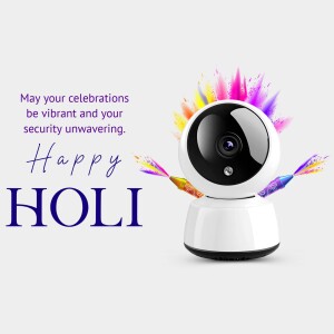 Security camera with Holi color splash