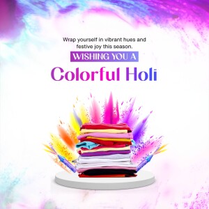 Colorful Holi Wishes Template For Telegram