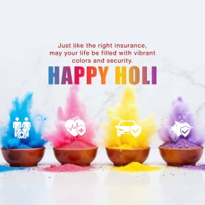 Happy Holi - Insurance Wishes Design For Twitter