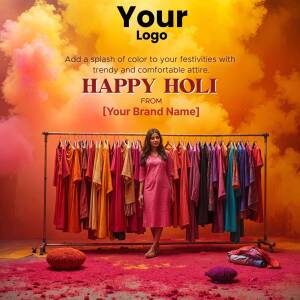 Happy Holi Fashion Sale Marketing Image For Pinterest