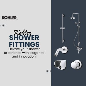 Kohler shower fittings including showerhead, valve, and accessories