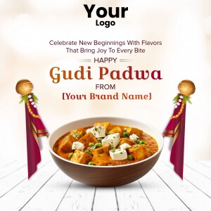 Gudi Padwa festive image with Paneer dish