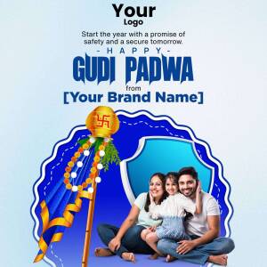 Gudi Padwa festival greeting with family and Gudi