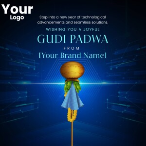 Gudi Padwa festive greeting with a digital technology theme