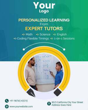 Advertisement for personalized tutoring services in Math, Science, English, and Coding.